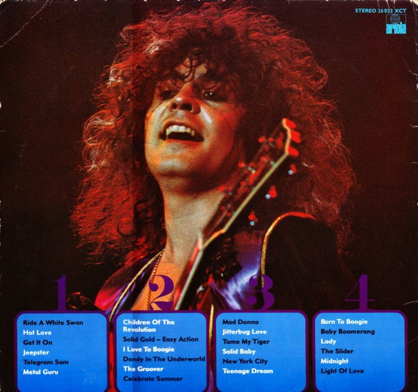 Image of Back Cover of 4624225E: 2xLP - MARC BOLAN & T. REX, Pop Chronik (Ariola; 26022 XCT, Germany 1978, Gatefold)   VG/VG