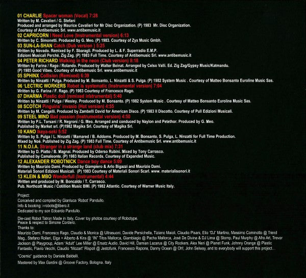 Image of Back Cover of 4654016S: CD - I-ROBOTS, Italo Electro Disco Underground Classics (Irma Records; IRMA 515186 - 2, Italy 2004, Digipak)   VG+/VG+