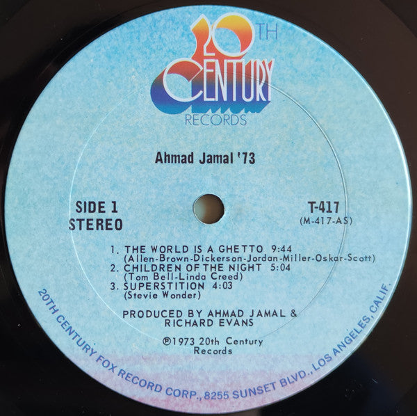 Image of Label Cover of 4624216E: LP - AHMAD JAMAL, Ahmad Jamal '73 (20th Century Records ; T-417, US 1973)   G+/G+