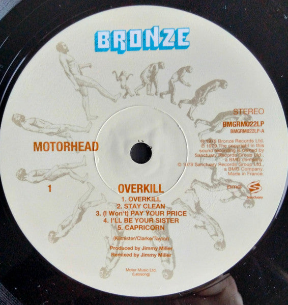 Image of Label Cover of 4614289C: LP - MOT RHEAD, Overkill (Sanctuary; BMGRM022LP, Europe 2015 Reissue, 180 Gram Vinyl) Spine Pinches  VG/VG+