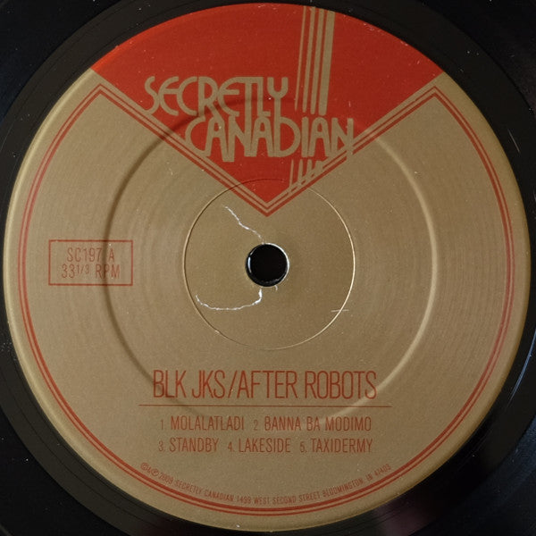 Image of Label Cover of 4644407S: LP - BLK JKS, After Robots (Secretly Canadian; SC197, US 2009, Insert) Cover still in shrink with hype sticker.  VG+/VG+