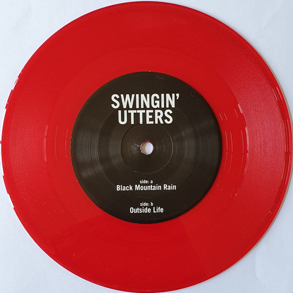 Image of Label Cover of 4624282E: 7" - SWINGIN' UTTERS, Black Mountain Rain / Outside Life (Fat Wreck Chords ; FAT207-7, US 2001, Picture Sleeve, Clear Red Vinyl, Fat Club Release) Strong VG+, Corner Bumps  VG+/VG+