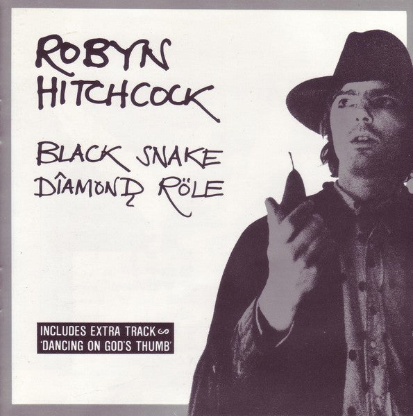 Image of Front Cover of 4634169E: CD - ROBYN HITCHCOCK, Black Snake Diamond R le (Aftermath Records ; AFTCD 1, UK 1987, Jewel Case, Booklet)   VG+/VG+