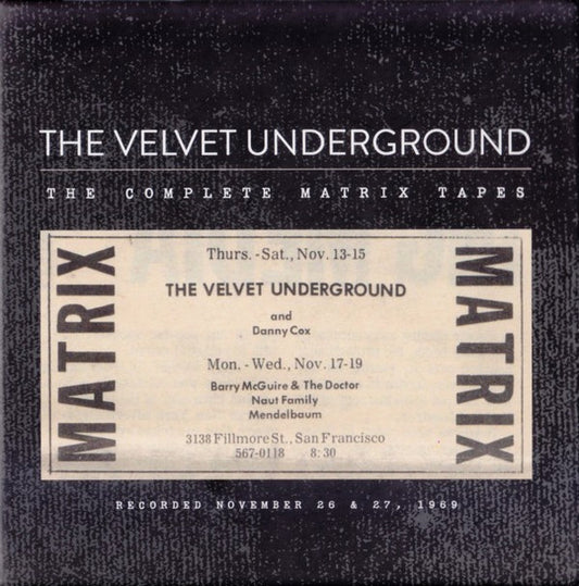 Image of Front Cover of 4634170E: 4xCD - THE VELVET UNDERGROUND, The Complete Matrix Tapes (UMe; 00602547549013, Europe 2015, Box Set, Inner)   EX/EX