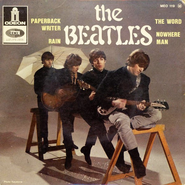 Image of Front Cover of 4624293E: 7" EP - THE BEATLES, Paperback Writer (Odeon Red; MEO 119, France 1966, Laminated Flipback Sleeve, Mono) Strong VG+, Slight Damage To Sleeve Opening Otherwise Nice Copy  VG+/VG+