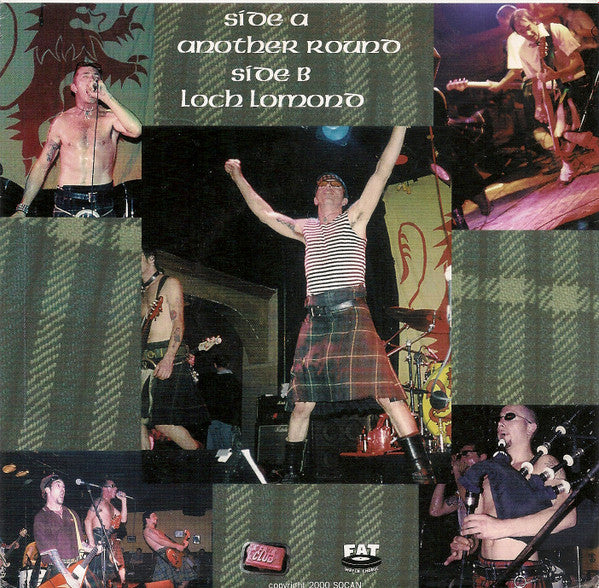 Image of Back Cover of 4624289E: 7" - THE REAL MCKENZIES, Another Round / Loch Lomond (Fat Wreck Chords ; FAT201-7, US 2000, Picture Sleeve, Blue Marbled Vinyl, Fat Club Release) Corner Bump  VG+/EX