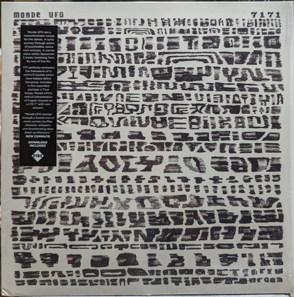 Image of Front Cover of 4744003S: LP - MONDE UFO, 7171 (Fire Records; FIRELP732, UK & US 2023 Reissue, With 7") Opened Instore, Still In Stickered Shrinkwrap  VG+/VG+