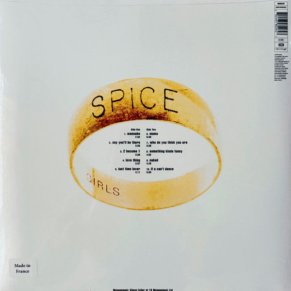 Image of Back Cover of 3435065E: LP - SPICE GIRLS, Spice (EMI; 6580262, UK & Europe 2024, Inner, Clear Vinyl )   NEW/NEW
