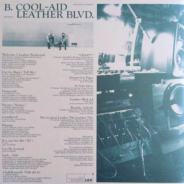 Image of Back Cover of 4744046S: 2xLP - B. COOL-AID, Leather Blvd. (Lex Records; LEX173LP, US 2023, Gatefold, 2 Inners, Brown Vinyl )   VG+/VG+