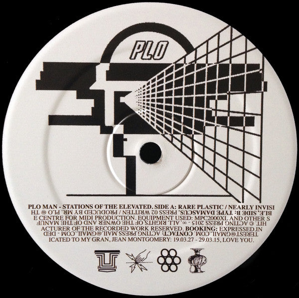 Image of Front Cover of 4724055E: LP - PLO MAN, Stations Of The Elevated (Acting Press; PRESS02, Germany 2015, Insert) Moderate amount of light hairline marks/scuffs. Plays VG+  /VG