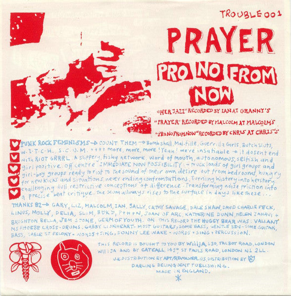 Image of Back Cover of 7" EP - VG+/VG - HUGGY BEAR, Her Jazz (Wiiija Records; TROUBLE 001, UK 1993, Fold Out Sleeve, White Die Cut Inner), ,  - 4055013S