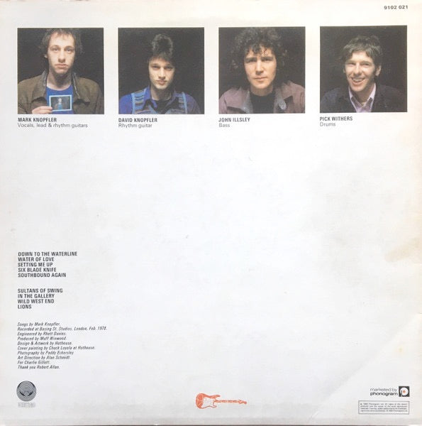 Image of Back Cover of LP - VG/VG+ - DIRE STRAITS, Dire Straits (Vertigo; 9102 021, UK 1982 Reissue, Inner), Edge and Ring Wear,   - 4246434S