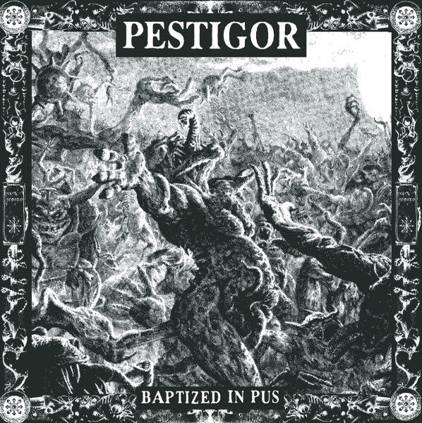 Image of Front Cover of 4724083E: LP - PESTIGOR, Baptized In Pus (Kink Records; KR060, Germany 2023, Inner, Limited Edition Vomit vinyl)   VG+/VG+