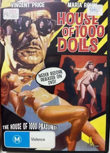 Image of Front Cover of 4734086E: DVD - VINCENT PRICE, MARIA ROHM, The House Of 1000 Dolls (Umbrella Entertainment; , UK )   VG+/VG+