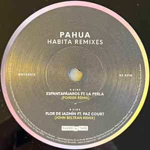 Image of Back Cover of 4724181E: 7" - PAHUA, Habita (7" Remixes) (Razor-N-Tape 45; RNT45012, US 2024) Light marks.  /VG+