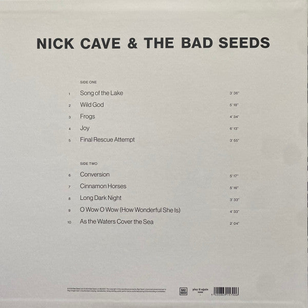 Image of Back Cover of LP - NEW/NEW - NICK CAVE AND THE BAD SEEDS, Wild God (Bad Seed; BS023V, Worldwide 2024, Inner), ,  - 0636199E