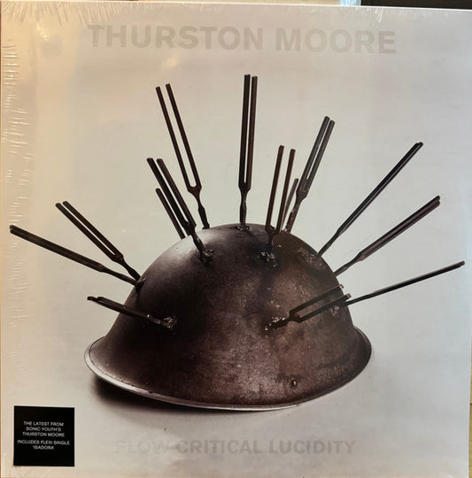 Image of Front Cover of 4744159S: LP - THURSTON MOORE, Flow Critical Lucidity (The Daydream Library Series; DLS016C, UK & Ireland 2024, CD Sized Insert, Clear Vinyl) Opened Instore  EX/EX