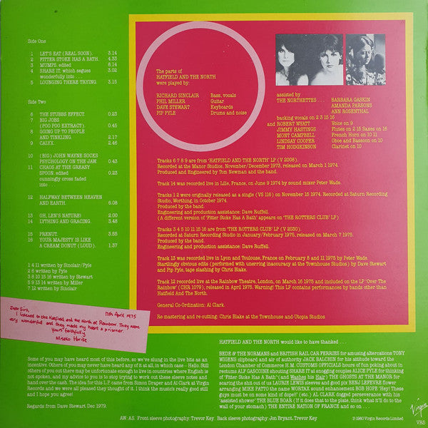 Image of Back Cover of 4724113E: LP - HATFIELD AND THE NORTH, Afters (Virgin ; VR5, UK 1980, INo Insert)   VG/VG+