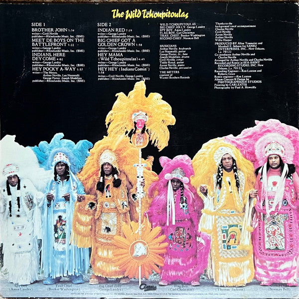 Image of Back Cover of 4724291E: LP - THE WILD TCHOUPITOULAS, The Wild Tchoupitoulas (Antilles; AN 7052, US 1984, Hauppauge pressing. )   VG/VG+