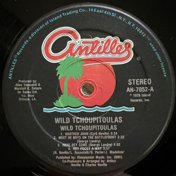 Image of Label Cover of LP - VG+/VG - THE WILD TCHOUPITOULAS, The Wild Tchoupitoulas (Antilles; AN 7052, US 1984 Reissue, Hauppauge pressing. ), ,  - 1316669C