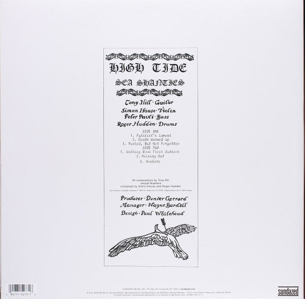 Image of Back Cover of 4724408E: LP - HIGH TIDE, Sea Shanties (Sundazed; 5273, US 2009 Reissue, Gatefold) Still In Stickered Shrinkwrap  EX/EX