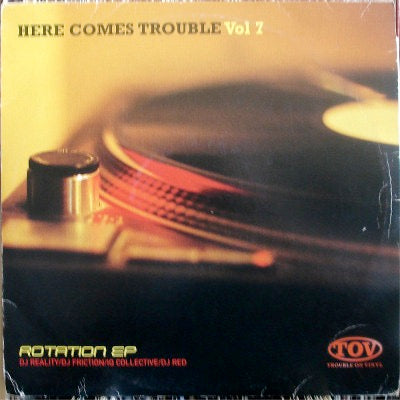 Image of Front Cover of 4714456C: 2x12" - VARIOUS, Here Comes Trouble Vol 7 (Rotation EP) (Trouble On Vinyl; TOV 12035, UK 1998) Sleeve has wear, creases, scuffs. One corner is bent  G+/VG