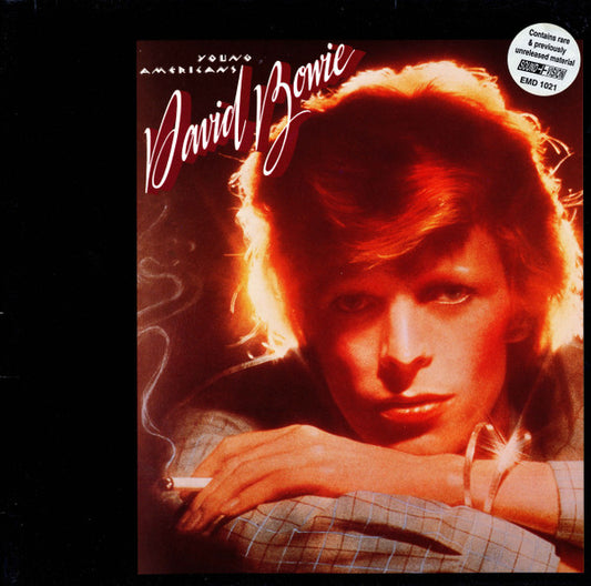 Image of Front Cover of 4724455E: LP - DAVID BOWIE, Young Americans (EMI; EMD 1021, UK 1991, Gatefold, with extra tracks) Many light marks on the vinyl. Sleeve has creasing, edgewear, small tear on the back.  VG/G+