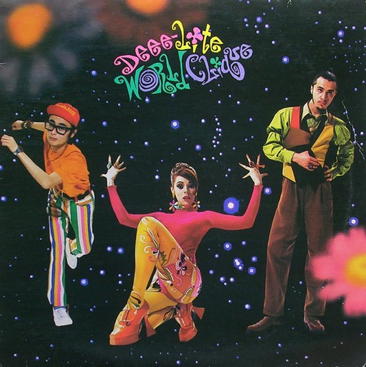 Image of Front Cover of LP - VG+/G+ - DEEE-LITE, World Clique (Elektra; 9 60957-1, US 1990, Picture Sleeve, Inner), lots of light hairlines/marks - nothing major. still in shrink - opened w/ hype sticker. original printed inner - creasing and tears,  - 2846056S