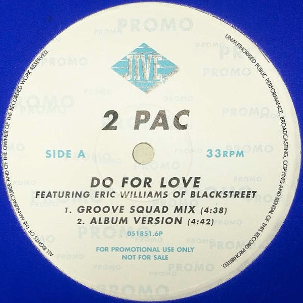 Image of Front Cover of 4714588C: 12" - 2PAC, Do For Love (Jive; 051851.6P, UK 1997, Promo, Die Cut Company Sleeve) Sticker ghost on front of sleeve. Some crease lines  VG/VG+