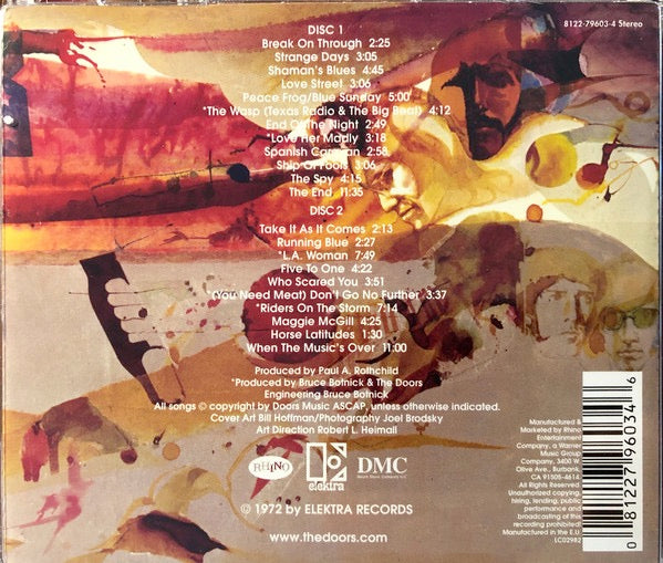 Image of Back Cover of 4714475C: 2xCD - THE DOORS, Weird Scenes Inside The Gold Mine (Elektra; 8122-79603-4, Europe 2017 Reissue, Double CD Case)   VG+/VG+