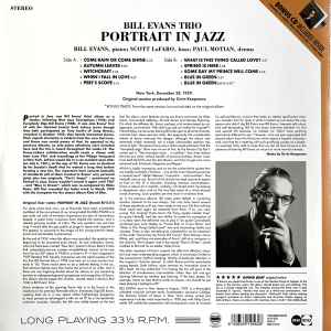 Image of Back Cover of 4714676C: LP - THE BILL EVANS TRIO, Portrait In Jazz (Groove Replica; 77035, Europe 2022 Reissue, With CD)   NEW/NEW