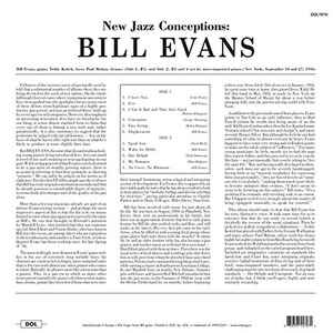 Image of Back Cover of 4714669C: LP - BILL EVANS, New Jazz Conceptions (DOL; DOL707H, Europe 2015 Reissue, 180 Gram Vinyl, Mono)   NEW/NEW