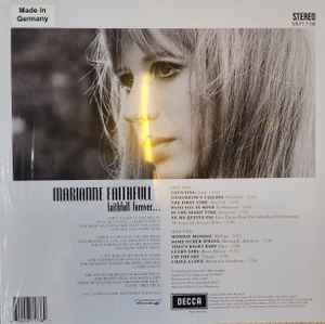 Image of Back Cover of 4744336S: LP - MARIANNE FAITHFULL, Faithful Forever (UMR; 5871738, Worldwide 2024 Reissue, Inner, Clear Vinyl) Still in opened, stickered shrinkwrap  VG+/VG+