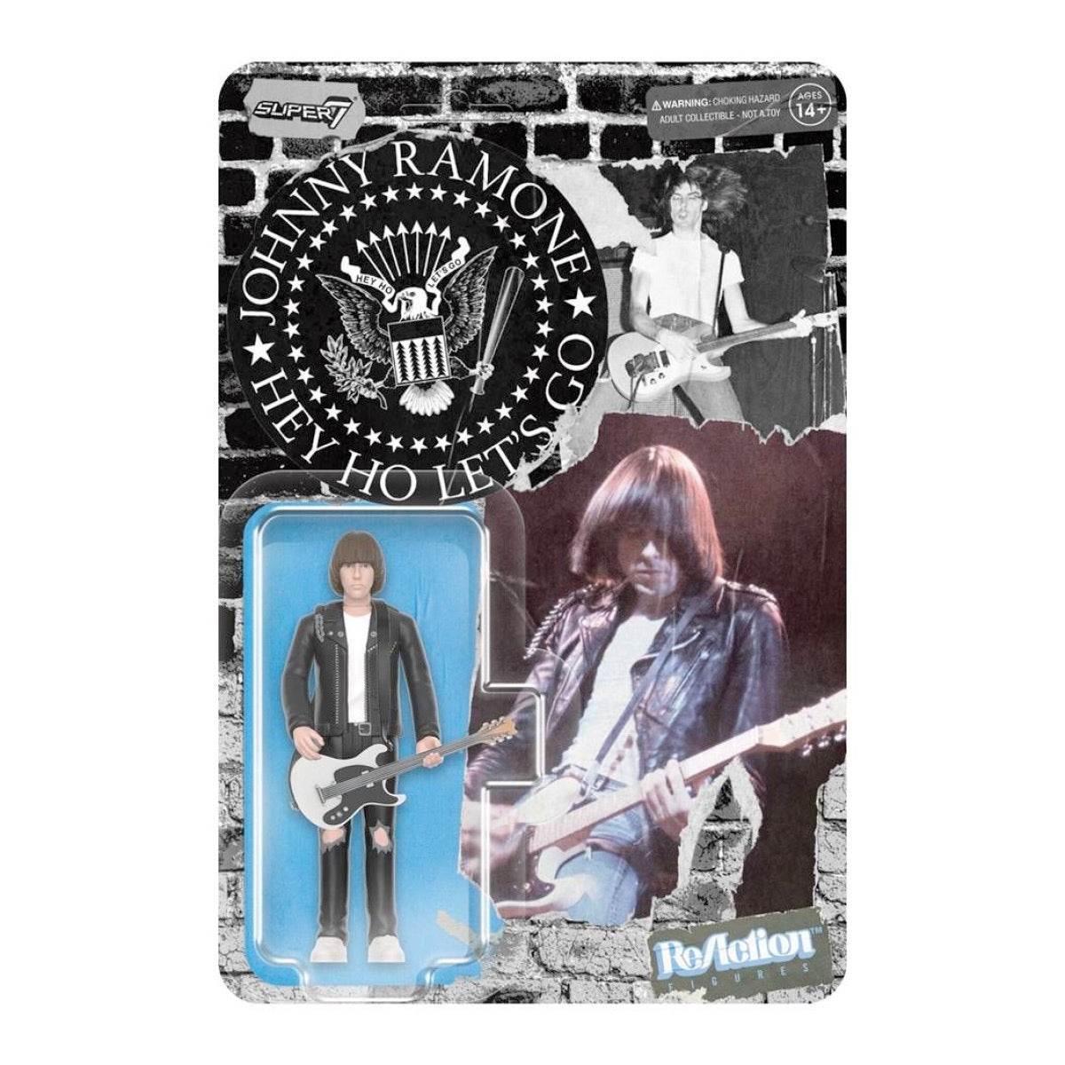 Image of Front Cover of Accessories - NEW/NEW - RAMONES, Johnny Ramone Reaction Figure (Super 7; , US 2023), ,  - 4855219S