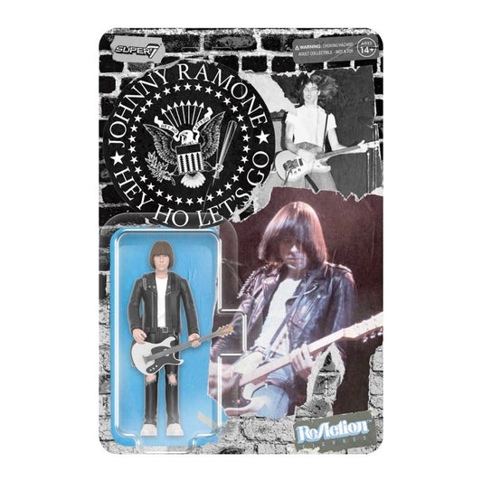 Image of Front Cover of Accessories - NEW/NEW - RAMONES, Johnny Ramone Reaction Figure (Super 7; , US 2023), ,  - 4855219S