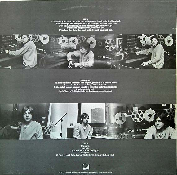 Image of Back Cover of LP - VG+/VG+ - THOMAS LEER & ROBERT RENTAL, The Bridge (Industrial Records; IR0007, UK 1979), Strong VG+,  - 2826078E
