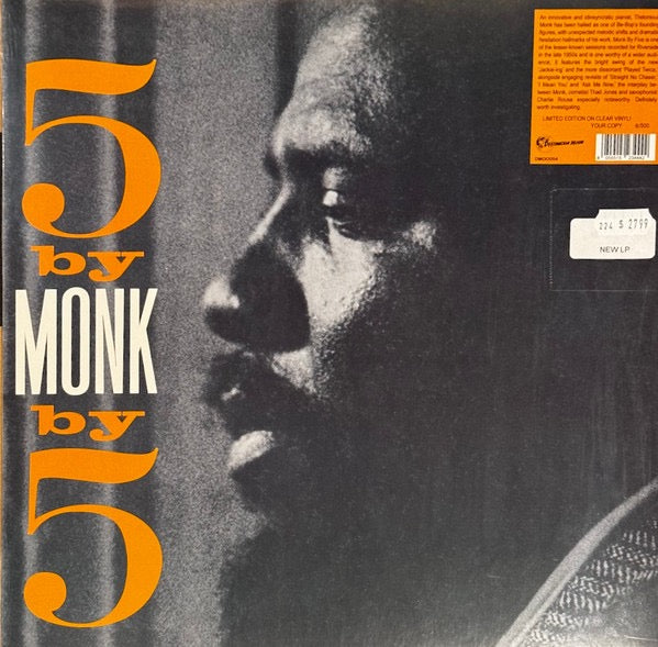 Image of Front Cover of 4714689C: LP - THE THELONIOUS MONK QUINTET, 5 By Monk By 5 (Destination Moon; DMOO054,  2024 Reissue, Clear Vinyl, Numbered)   NEW/NEW