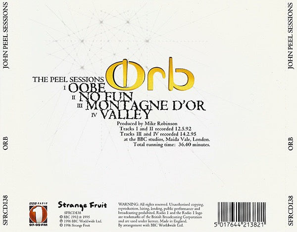 Image of Back Cover of 4734317E: CD - THE ORB , The Peel Sessions (Strange Fruit; , UK 1996, Jewel Case)   VG+/VG+