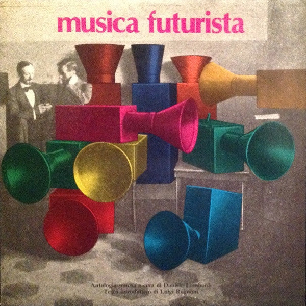 Image of Front Cover of 4844049S: LP - VARIOUS, Musica Futurista (Fonit Cetra; FDM 0007, Italy 1986, Gatefold, 2 Inners) Very slight dishing to disc 1. Mottling, light hairlines and other surface marks. Sticker residue on top left corner of sleeve.   VG/VG