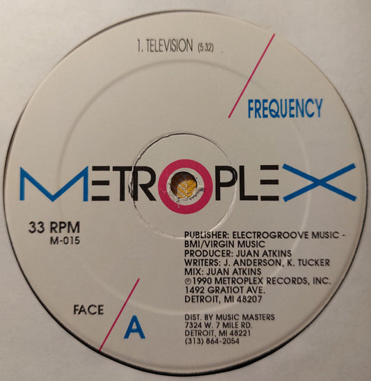 Image of Front Cover of 4844039S: 12" - FREQUENCY, Television / Frequency Express (Metroplex; M-015, US 1990) faint sleeve rub - v. minor  /VG+