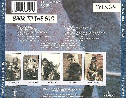 Image of Back Cover of 4734356E: CD - WINGS, Back To The Egg (Parlophone; CDP 7 48200 2, Europe 1989, Jewel Case, Inner)   VG+/VG