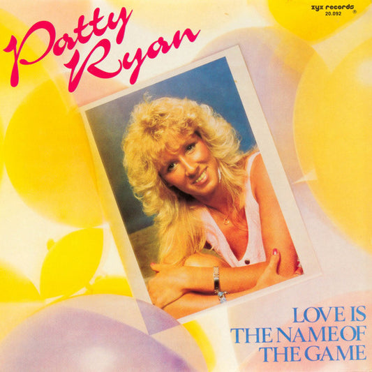 Image of Front Cover of LP - VG/VG - PATTY RYAN, Love Is The Name Of The Game (ZYX Records; ZYX 20.092, Germany 1987), Almost VG+, a couple of hairlines, top and bottom edge 1" seam splits,  - 4844016S