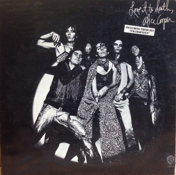 Image of Front Cover of 4844101S: LP - ALICE COOPER, Love It To Death (Warner Bros. Records; K46177, UK 1972 Reissue, Gatefold, No 'Made in UK' at 9 o'clock above 33 1/3) Ring and edge wear, creasing, discolouration to sleeve.  VG/VG+