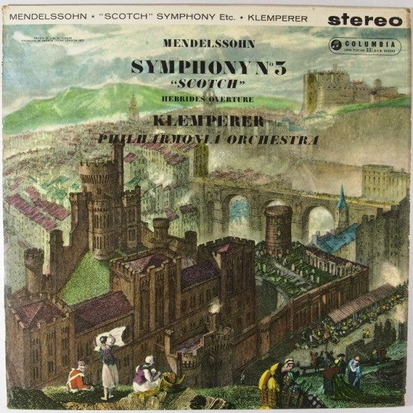 Image of Front Cover of 4724373E: LP - OTTO KLEMPERER, PHILHARMONIA ORCHESTRA, Mendelssohn: Symphony No. 3 "Scotch,"/ Hebrides Overture (Columbia; SAX 2342, UK 1961, Laminated Flipback Sleeve) Edge Wear, Strong VG  VG/VG