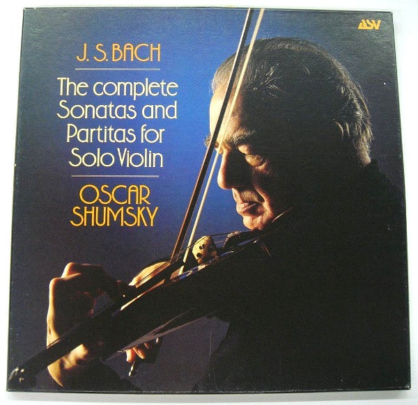 Image of Front Cover of 4724376E: 3xLP - OSCAR SHUMSKY, Bach: The Complete Sonatas And Partitas For Solo Violin (ASV; ALHB 306, UK 1983, Box Set, Booklet) Box Comnpletely Intact, But Showing Some Edge and Corner Wear.  VG/VG+