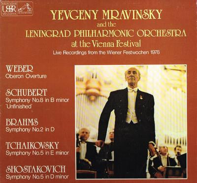 Image of Front Cover of 4724377E: 4xLP - YEVGENY MRAVINSKY AND THE LENINGRAD PHILHARMONIC ORCHESTRA, At the Vienna Festiaval / Live Recordings from the Wiener Festwochen 1987 (Melodiya / His Master's Voice; SLS 5212, UK 1981, Box Set) Spine Slightly Faded  VG/VG+