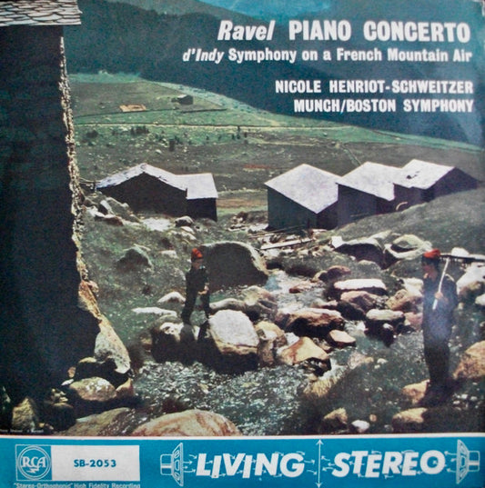 Image of Front Cover of 4824095E: LP - CHARLES MUNCH, NICOLE HENRIOT-SCHWEITZER, BOSTON SYMPHONY, Ravel: Concerto In G / D'Indy: Symphony On A French Mountain Air, Op. 25 (RCA Red Seal; SB-2053, UK 1959) Strong VG  VG/VG