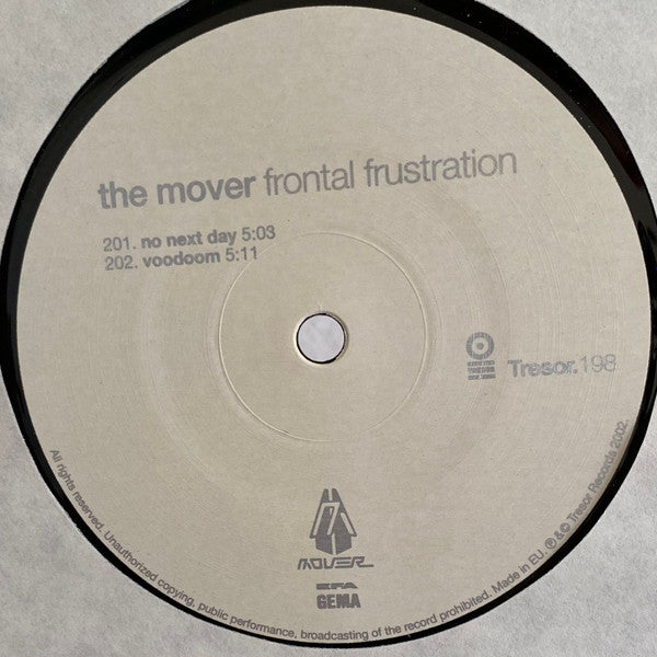Image of Label Cover of 2x12" - VG/VG+ - THE MOVER, Frontal Frustration (Tresor ; Tresor 198, Germany 2002, Stickered Plain Sleeve), ,  - 1526358E