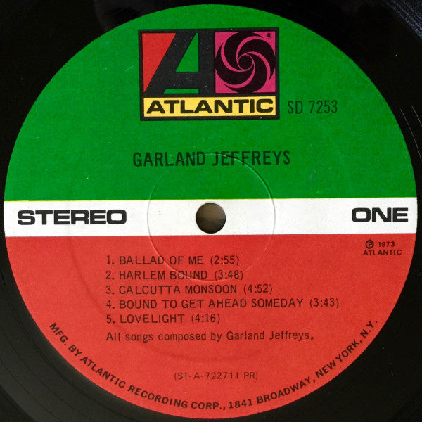 Image of Label Cover of 4844294S: 12" - GARLAND JEFFREYS, Garland Jeffreys (Atlantic; SD 7253, US 1973, Promo Stickered Sleeve, Company Inner & Insert, Presswell Pressing, Promotional DJ Copy) Strong VG, Has a promotional DJ Copy Sticker ion Front  VG/VG