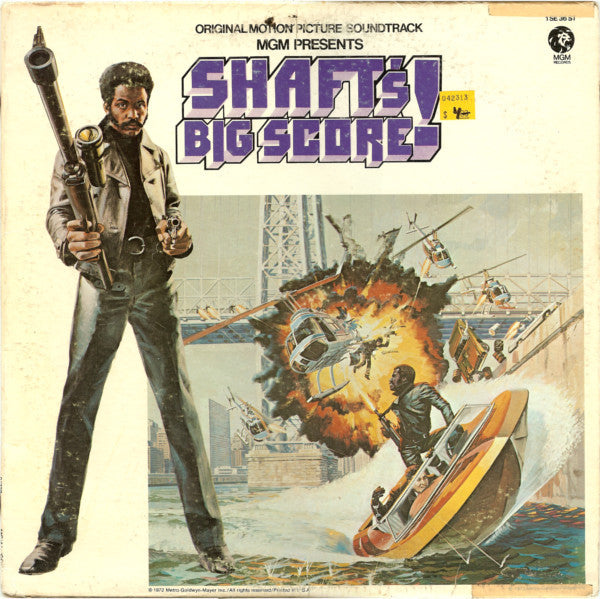 Image of Front Cover of 4844396S: LP - GORDON PARKS, Shaft's Big Score! - The Original Motion Picture Soundtrack (MGM Records; 1 SE 36 ST, US 1972, Pasteback Sleeve) Light general wear on sleeve. Only light marks on disc. Minor spine damage.  VG/VG